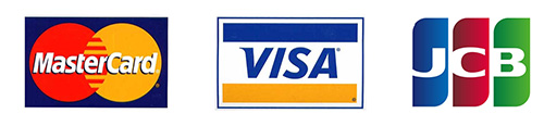 Accepted cards: Mastercard, Visa, and JCB